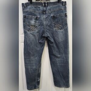 Bocomal FR Flame Resistant Medium Wash Distressed Denim Jeans Men's Size 38x30